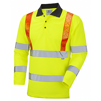 BICKLETON - ISO 20471 Class 3 Orange Brace Coolviz Sleeved Polo Shirt